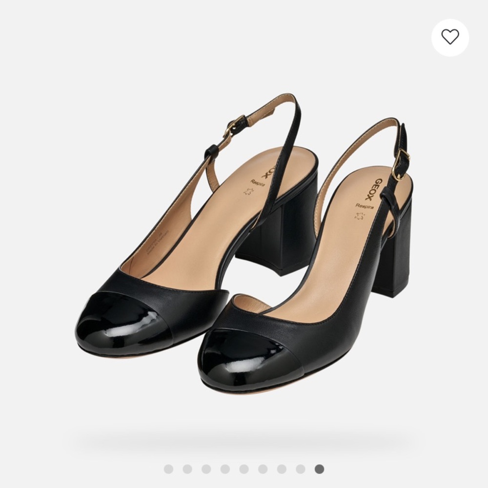 Geox Black Slingback Block Heels